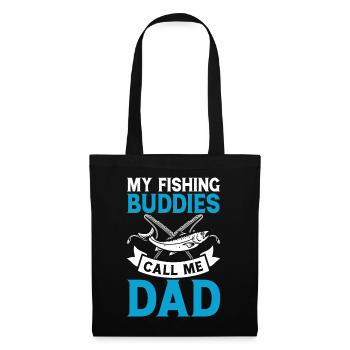 Pêche Papa Père Fils Fille - Sac en tissu - noir - Devant