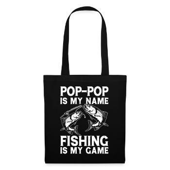 Pêche Papa Père Fils Fille - Sac en tissu - noir - Devant