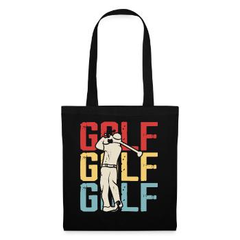 Golf Golfer - Stoffbeutel - Schwarz - Vorne