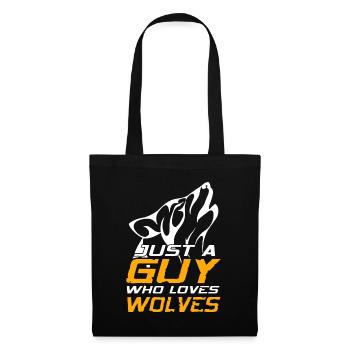 Rétro juste un gars qui aime les loups cool - Sac en tissu - noir - Devant