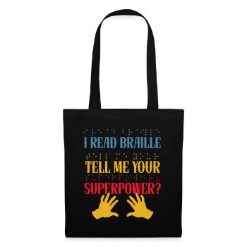 Je lis en braille quel est votre superpouvoir aveugle - Sac en tissu - noir - Devant