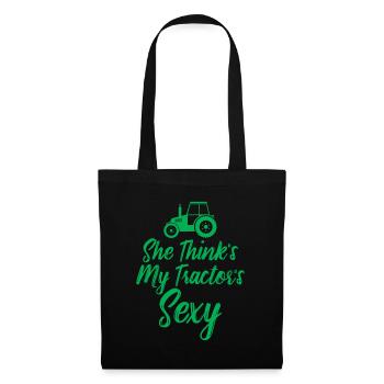 Elle pense que c’est l’agriculture sexy et drôle de mon tracteur - Sac en tissu - noir - Devant