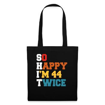 44 Jahre Funny - Humor Geburtstag 44 Jahre Geschenk - Stoffbeutel - Schwarz - Vorne