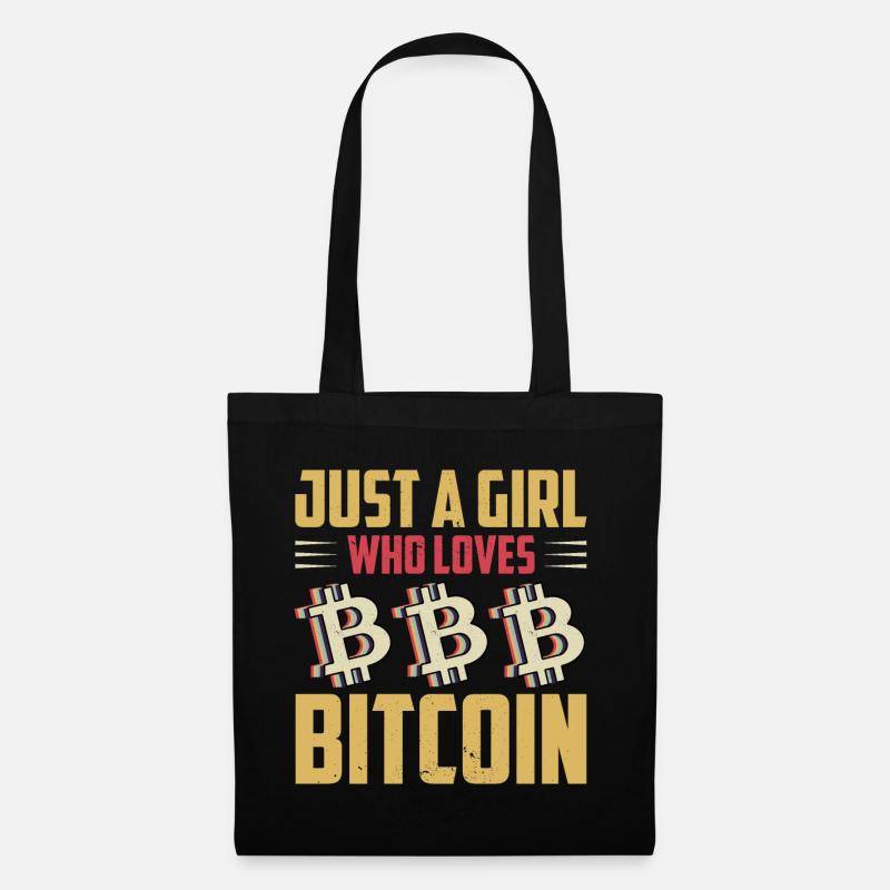Bitcoin Krypto Kryptowährung - Stoffbeutel - Schwarz