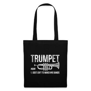 Geschenk an Marching Band Trompete - Stoffbeutel - Schwarz - Vorne