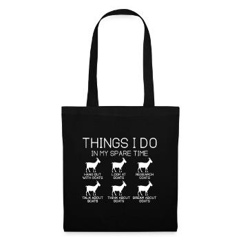 Ce que je fais pendant mon temps libre Chèvres Noël - Sac en tissu - noir - Devant