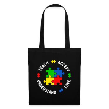Autism Awareness Teacher Teach Accept Understand - Tote Bag - black - Front