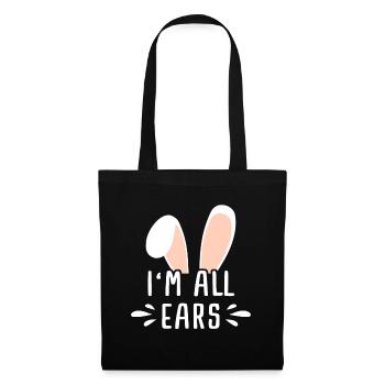 Cute All Ears Bunny | Easter Egg Bunny Gift - Tote Bag - black - Front
