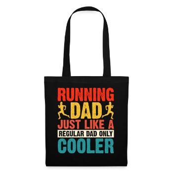 Joggen Laufen Marathon Papa - Stoffbeutel - Schwarz - Vorne