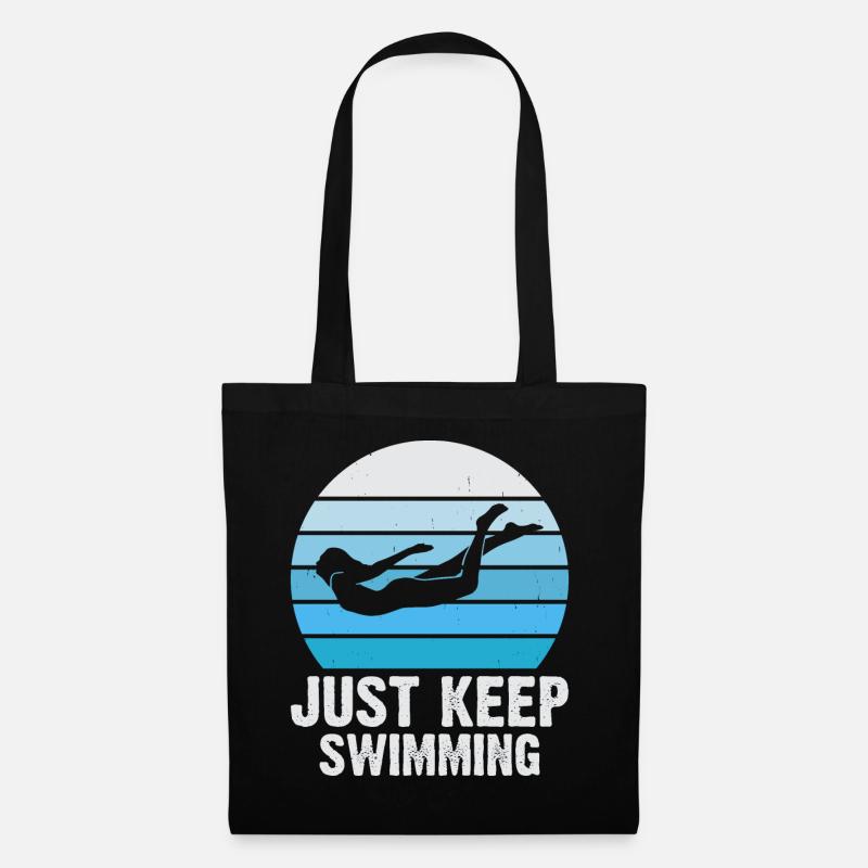 Schwimmen Schwimmer - Stoffbeutel - Schwarz