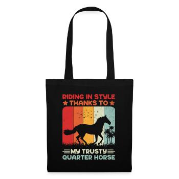 American Quarter Horse Equestrian Horse Lover Hors - Sac en tissu - noir - Devant