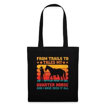 Quarter Horse Américain Équitation Horse Lover Hors - Sac en tissu - noir - Devant