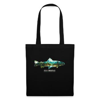 Pêche à la mouche de la truite au milieu de la splendeur - Sac en tissu - noir - Devant