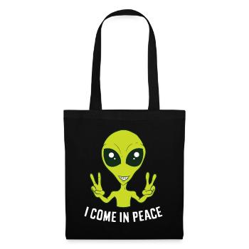 Mignon Alien Je viens dans l’espace de paix Rave EDM Music - Sac en tissu - noir - Devant