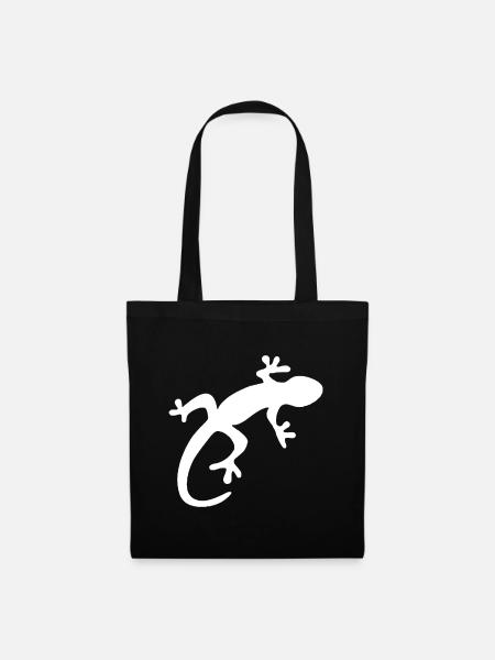 Batik-Eidechse Regenbogen Drucken Monitor Gecko Hippie - Stoffbeutel - Schwarz