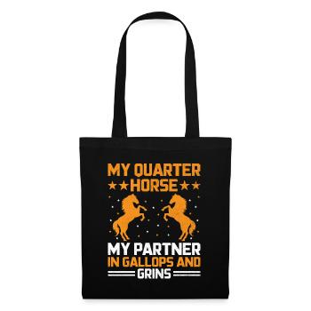 American Quarter Horse Equestrian Horse Lover Hors - Sac en tissu - noir - Devant