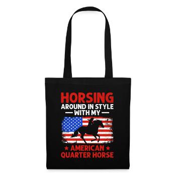 American Quarter Horse Equestrian Horse Lover Hors - Sac en tissu - noir - Devant