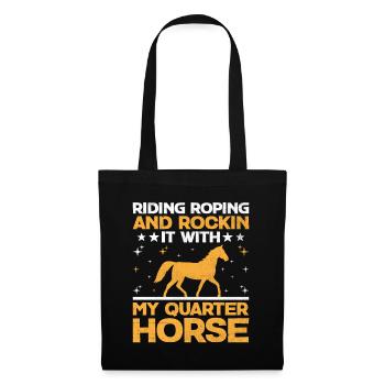 American Quarter Horse Reitpferd Liebhaber Hors - Stoffbeutel - Schwarz - Vorne