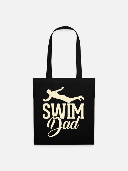 Schwimmen Schwimmer Papa Vater - Stoffbeutel - Schwarz