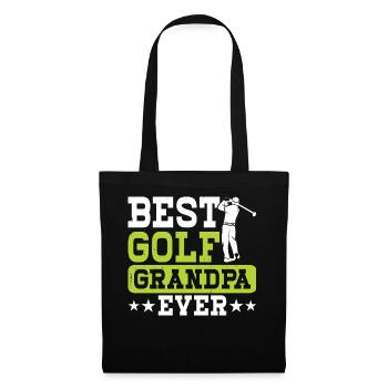 Golf Golfer Opa - Stoffbeutel - Schwarz - Vorne