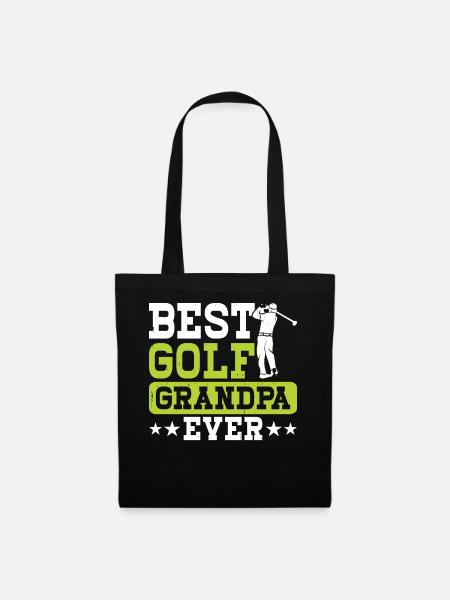 Golf Golfer Opa - Stoffbeutel - Schwarz