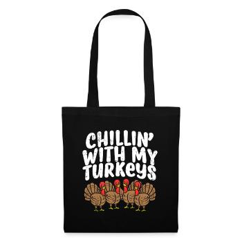 Chillin With My Turkeys Thanksgiving Family Boys - Tote Bag - black - Front