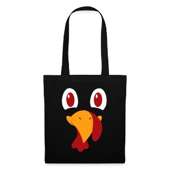 Turkey Face, Funny Halloween Thanksgiving - Tote Bag - black - Front