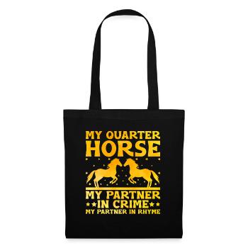 American Quarter Horse Reitpferd Liebhaber Hors - Stoffbeutel - Schwarz - Vorne