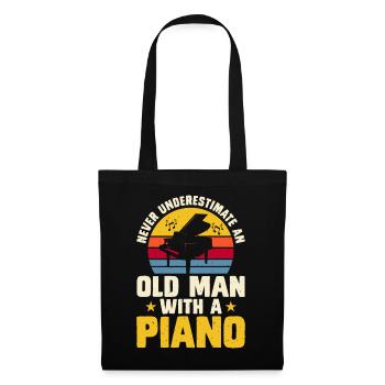 Pianiste Piano - Sac en tissu - noir - Devant