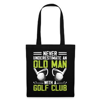 Golf Golfer - Stoffbeutel - Schwarz - Vorne