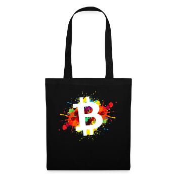 Bitcoin Krypto Kryptowährung - Stoffbeutel - Schwarz - Vorne