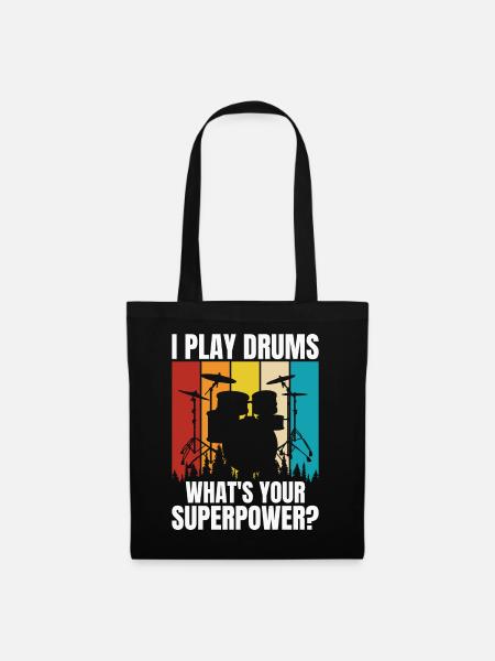Schlagzeug Schlagzeuger Drummer - Stoffbeutel - Schwarz