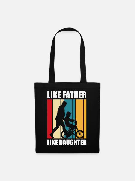 Vater Und Tochter - Stoffbeutel - Schwarz
