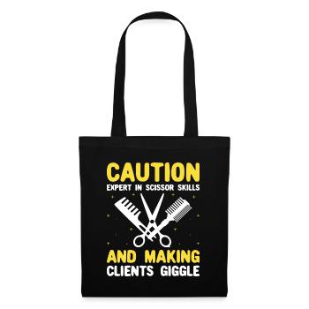 Coiffeur Coiffeur Coiffeur Coiffure Coiffure - Sac en tissu - noir - Devant
