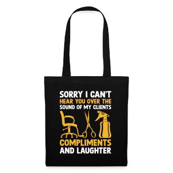 Coiffeur Coiffeur Coiffeur Coiffure Coiffure - Sac en tissu - noir - Devant