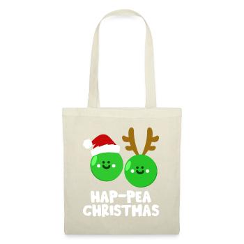 Hap-Pea Noël drôle de légume Jeu de mots végétalien - Sac en tissu - nature - Devant