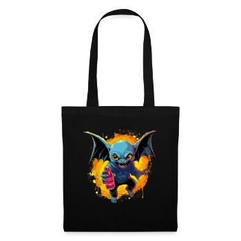 La chauve-souris diabétique d'Halloween fête - Sac en tissu - noir - Devant