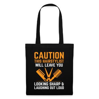 Coiffeur Coiffeur Coiffeur Coiffure Coiffure - Sac en tissu - noir - Devant