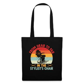 Coiffeur Coiffeur Coiffeur Coiffure Coiffure - Sac en tissu - noir - Devant