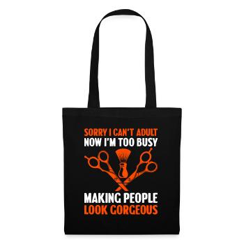 Coiffeur Coiffeur Coiffeur Coiffure Coiffure - Sac en tissu - noir - Devant