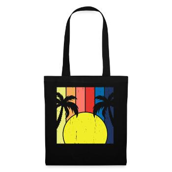 Palmiers Sunrise Retro Vintage - Sac en tissu - noir - Devant