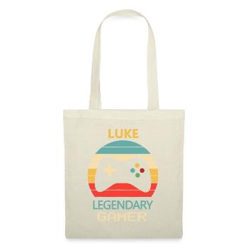 Luke Name Gift, Personalised Legendary Gamer - Tote Bag - nature - Front