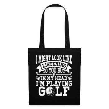 Golf Golfer - Stoffbeutel - Schwarz - Vorne