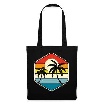 Palmen Retro Vintage - Stoffbeutel - Schwarz - Vorne
