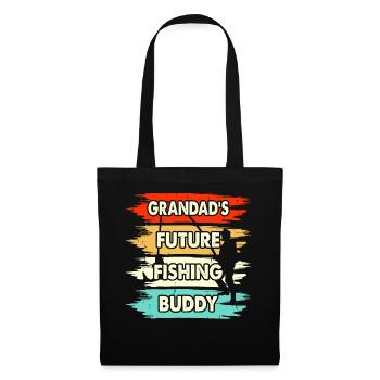 Grandpas futur compagnon de pêche - Sac en tissu - noir - Devant