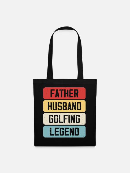 Golf Golfer - Stoffbeutel - Schwarz
