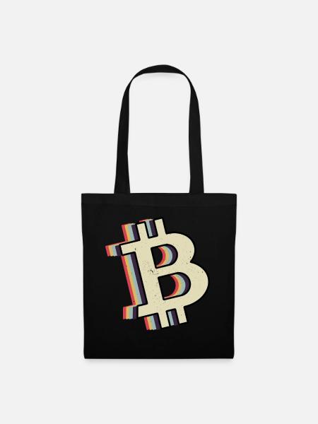 Bitcoin Krypto Kryptowährung - Stoffbeutel - Schwarz