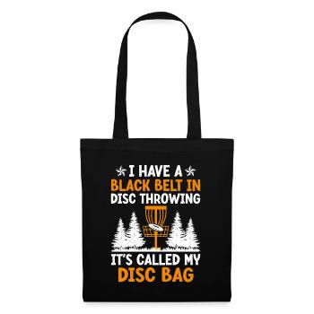 Disc Golf Player Disc Golfer Frisbee Player Par Pu - Stoffbeutel - Schwarz - Vorne