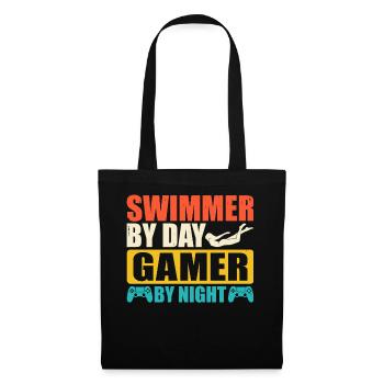 Schwimmen Schwimmer - Stoffbeutel - Schwarz - Vorne