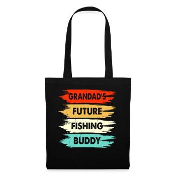 Grands-pères futur compagnon de pêche - Sac en tissu - noir - Devant